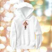 Waifish Girl Christmas Elf Boy's Hoodie