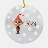 Waifish Girl Christmas Elf Keramik Ornament (Vorne)