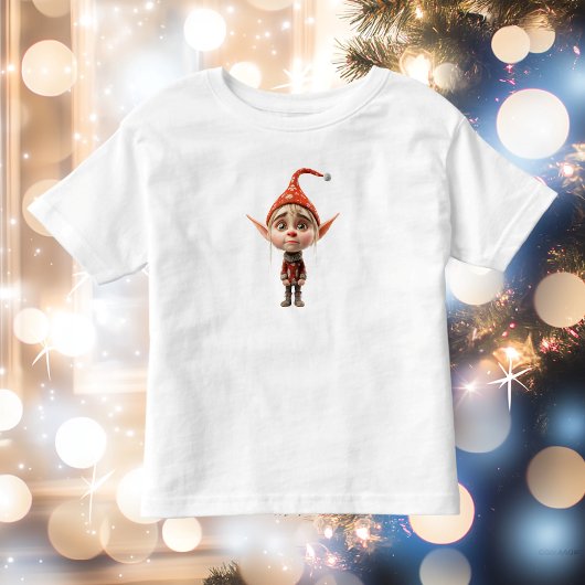 Waifish Girl Christmas Elf Kleinkind T-Shirt