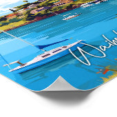 Waiheke Island Neuseeland Vintage Reise Poster (Ecke)