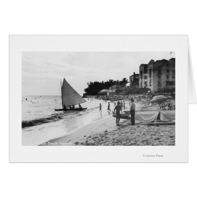 Waikiki Beach and Boats Honolulu (Vorderseite (Horizontal))