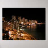 Waikiki Beach at Night Poster (Vorne)