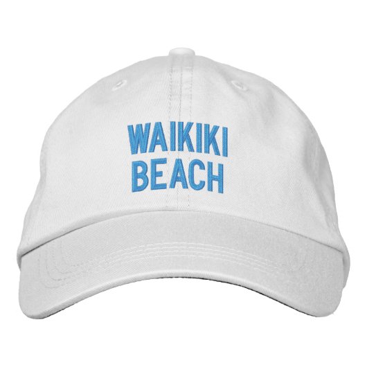 WAIKIKI BEACH BESTICKTE BASEBALLKAPPE (Vorderseite)