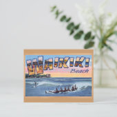 Waikiki Beach Club Vintage Postkarte (Stehend Vorderseite)