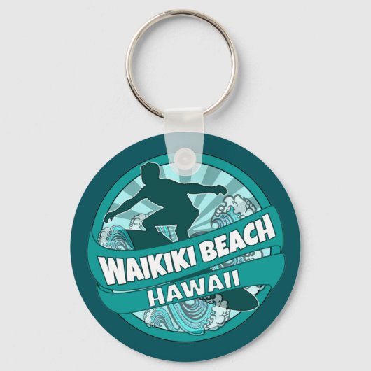 Waikiki Beach Hawaii aquamariner Schlüsselanhänger (Vorderseite)