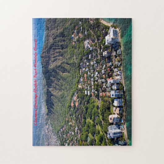 Waikiki Beach Hawaii Honolulu. Weihnachtsgrüßen Puzzle (Vertikal)