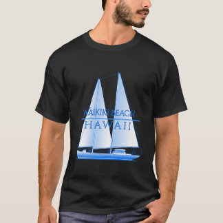 Waikiki Beach Hawaii Nautical Sailing Sailor T-Shirt