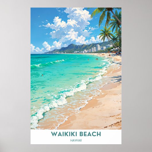 Waikiki Beach, Hawaii Poster (Vorne)