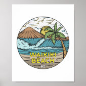 Waikiki Beach Hawaii Vintag Poster (Vorne)