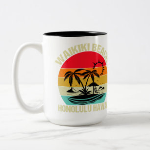 Waikiki Beach Hawaii Zweifarbige Tasse
