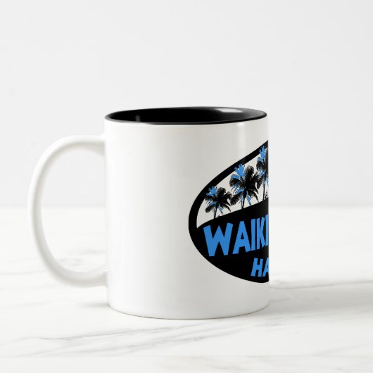 Waikiki Beach Hawaii Zweifarbige Tasse (Links)