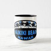 Waikiki Beach Hawaii Zweifarbige Tasse (Mittel)