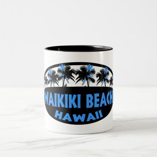 Waikiki Beach Hawaii Zweifarbige Tasse (Mittel)