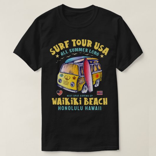 Waikiki Beach Honolulu Hawaii T-Shirt (Design vorne)