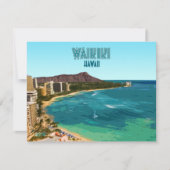 Waikiki Beach Honolulu Oahu Hawaii Flat Card (Vorderseite)