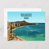 Waikiki Beach Honolulu Oahu Hawaii Flat Card (Vorne/Hinten)