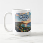 Waikiki Beach Honolulu Oahu Hawaii Retro Kaffeetasse (Links)