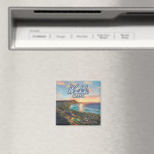 Waikiki Beach Honolulu Oahu Hawaii Retro Magnet (In Situ (Geschirrspüler))