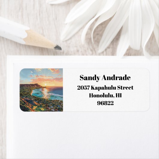 Waikiki Beach Honolulu Oahu Hawaii Rücksendeadress (Insitu)