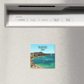 Waikiki Beach Honolulu Oahu Hawaii Vintag Magnet (In Situ (Geschirrspüler))