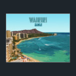 Waikiki Beach Honolulu Oahu Hawaii Vintag Postkarte<br><div class="desc">Senden Sie den pulsierenden aqua blauen Pazifischen Ozean,  den Diamond Head Vulkankegel und den Strand von Waikiki in Honolulu,  Hawaii,  USA,  eine Postkarte an Ihre Lieben als ein Memento eines der beststen Orte Amerikas!</div>