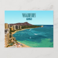 Waikiki Beach Honolulu Oahu Hawaii Vintag