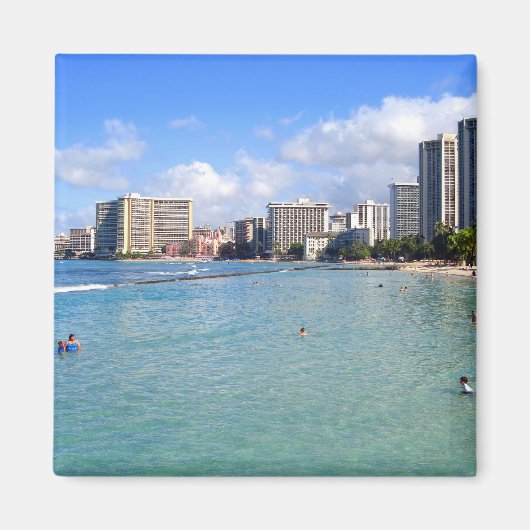 Waikiki Beach, Oahu, Hawaii Magnet (Vorne)