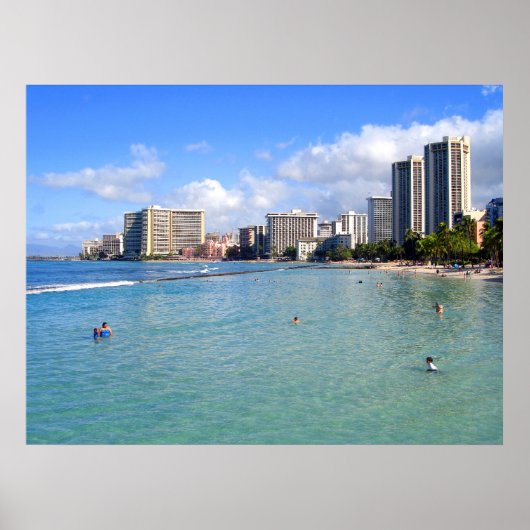 Waikiki Beach, Oahu, Hawaii Poster (Vorne)