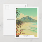 Waikiki Beach, Oahu, Hawaii Retro Travel Postkarte (Vorne/Hinten)