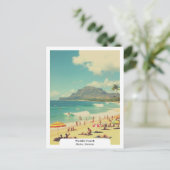 Waikiki Beach, Oahu, Hawaii Travel Retro Postkarte (Stehend Vorderseite)