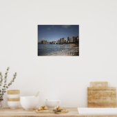 Waikiki Beach Oahu hawaiianisches landschaftliches Poster (Küche)