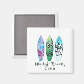 Waikiki Beach Oahu Surfbretter Magnet (Vorderseite/Rückseite)