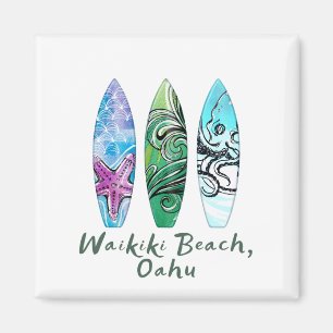 Waikiki Beach Oahu Surfbretter Magnet