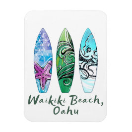 Waikiki Beach Oahu Surfbretter Magnet