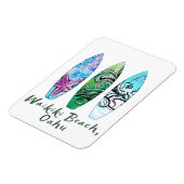Waikiki Beach Oahu Surfbretter Magnet (Linke Seite)