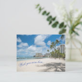 Waikiki Beach Postcard Postkarte (Stehend Vorderseite)