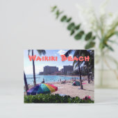 Waikiki Beach Postcard Postkarte (Stehend Vorderseite)