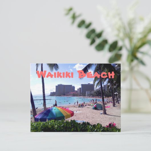 Waikiki Beach Postcard Postkarte (Stehend Vorderseite)