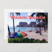 Waikiki Beach Postcard Postkarte (Vorne/Hinten)