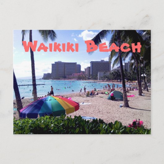 Waikiki Beach Postcard Postkarte (Vorderseite)