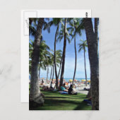 Waikiki Beach Postkarte (Vorne/Hinten)