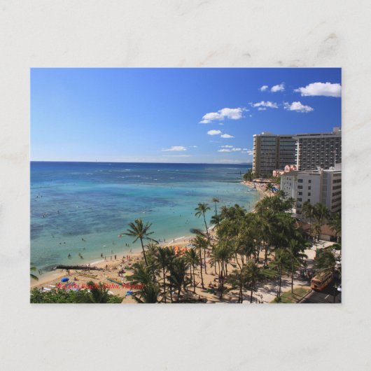 Waikiki Beach Postkarte (Vorderseite)