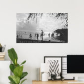Waikiki Beach Scene in Honolulu Poster (Heimbüro)