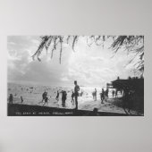 Waikiki Beach Scene in Honolulu Poster (Vorne)