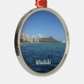 Waikiki Beach Silbernes Ornament (Rechts)