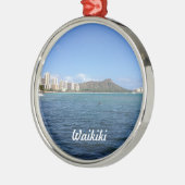 Waikiki Beach Silbernes Ornament (Links)