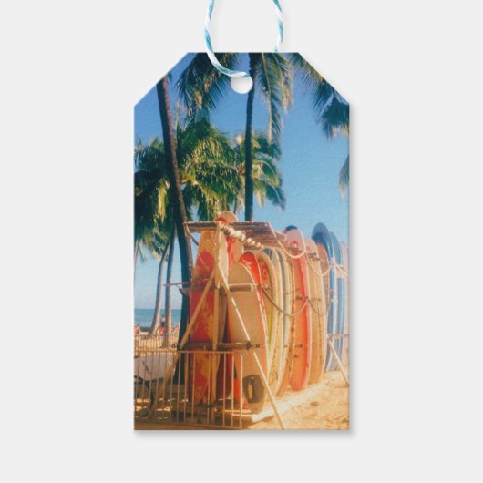 Waikiki Beach Surfboards Geschenkanhänger (Vorderseite)