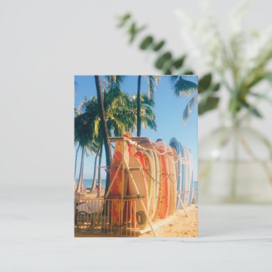 Waikiki Beach Surfboards Postkarte (Stehend Vorderseite)