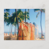 Waikiki Beach Surfboards Postkarte (Rückseite)
