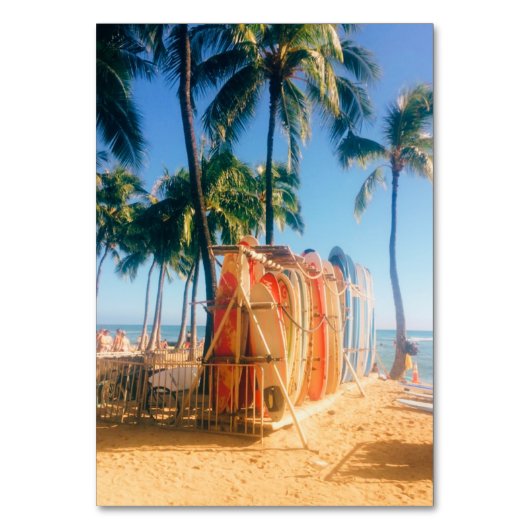 Waikiki Beach Surfboards Tischnummer (Rückseite)